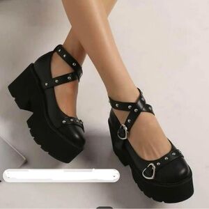 Black platform heels